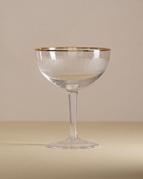 Gold Rim Carved Coupe Glass -  nocolour