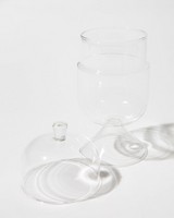 Glass Cotton Ball Holder With Lid -  nocolour
