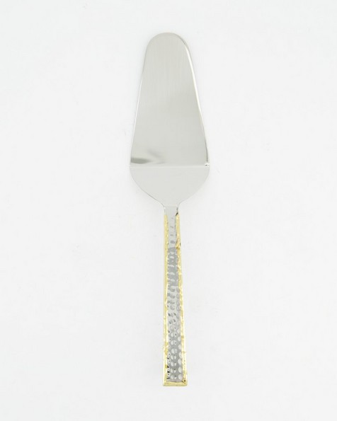 Mixed Metal Cake Lifter -  silver