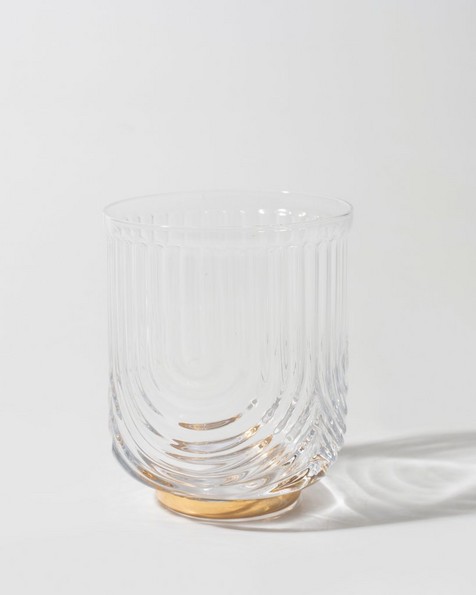 Ribbed Tumbler With Metal Base -  nocolour