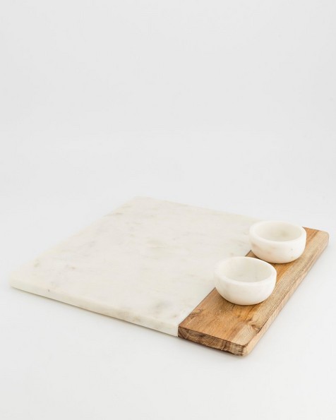 Board & Tapas Bowls Set -  white