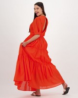 Poetry Cassia Pintuck Dress -  coral