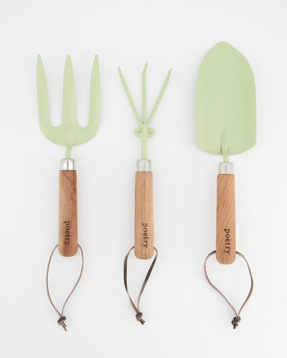 3 Set of Gardening Tools -  white