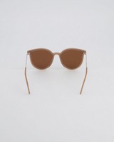 Polarized Cat Eye Sunglasses with Metal Temples -  stone
