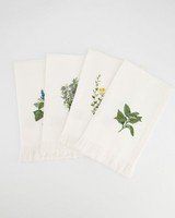 Field Notes Embroidered Napkin Set -  green