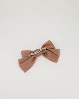 Mischa Satin Bow Clip -  taupe