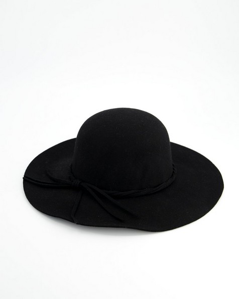 Merissa Felt Wide Brim Hat -  black