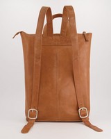 Elettra Backpack Laptop Leather Bag -  tan