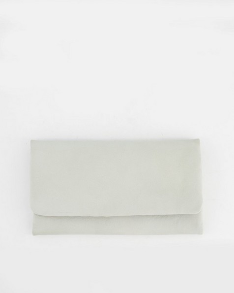 Sally Soft Leather Clip Purse -  grey