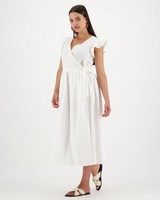 Bryn Schiffli Dress -  white