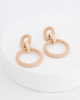 Epoxy Ring Loop Earrings -  nude