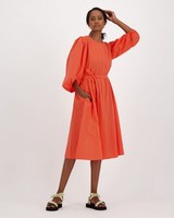 Poetry Leora Plain Fit and Flare Dress -  coral