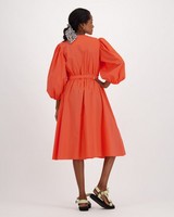 Poetry Leora Plain Fit and Flare Dress -  coral