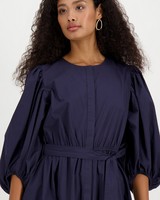 Poetry Leora Plain Fit and Flare Dress -  navy