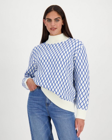 Kate Check Pullover -  blue