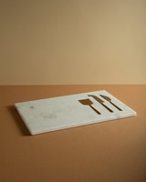 Marble Cheese Board Set -  white