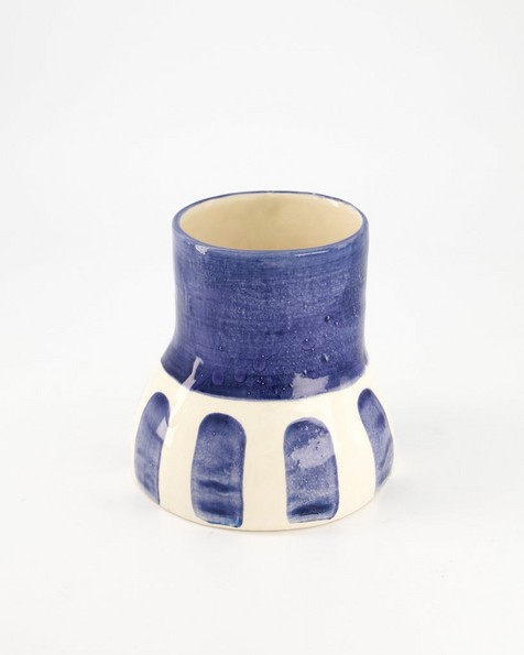 Wonki Ware Blue Brushstroke Vase -  blue