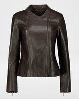 Fay Leather Jacket -  chocolate