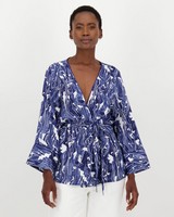 Alexi Belted Kimono -  blue