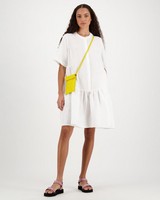 Halsey Plain Linen Dress -  white