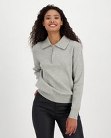 Sloan Quarter Zip Co-Ord Pullover -  grey