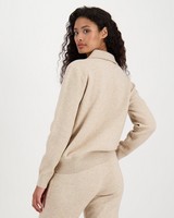 Sloan Quarter Zip Co-Ord Pullover -  taupe