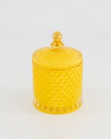 Glass trinket Jar Large -  yellow
