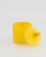 Glass trinket Jar Large -  yellow