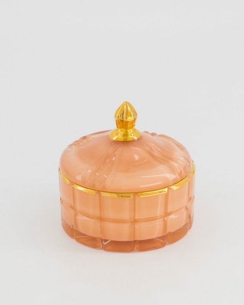 Glass trinket Jar Small -  pink