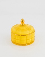 Glass trinket Jar Small -  yellow