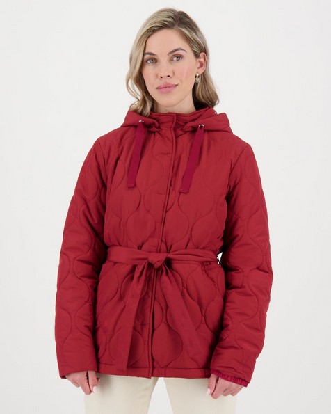 Caterina Onion Quilted Puffer Jacket -  burgundy