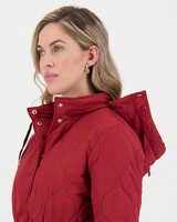 Caterina Onion Quilted Puffer Jacket -  burgundy