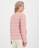 Kiersten Collarless Plain Down Jacket -  pink