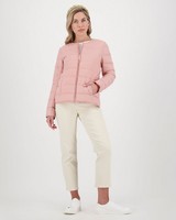 Kiersten Collarless Plain Down Jacket -  pink