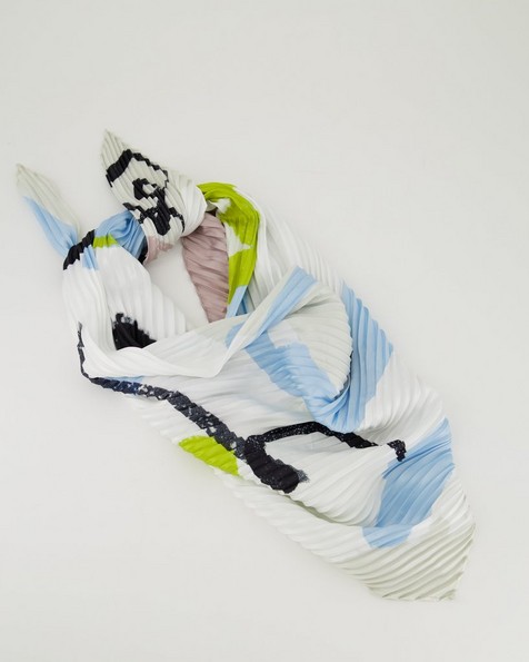 Lee Abstract Pleated Scarf -  milk