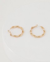 Intertwined Metal Hoop Earrings -  gold