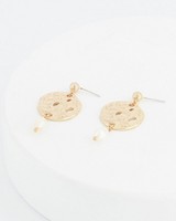 Lotus Pod & Pearl Drop Earrings -  milk