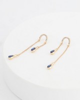 Asymmetric Arch Drop Earrings -  blue