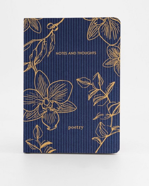Notes & Inspiration Hardcover Notebook -  navy