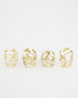 Parsley Napkin Ring Set -  gold