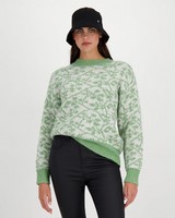 Cammi Floral Intarsia Jumper -  lightgreen
