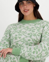 Cammi Floral Intarsia Jumper -  lightgreen
