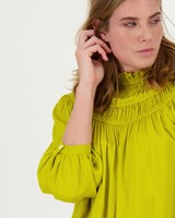 Poetry Ativa Surface Interest Blouse -  chartreuse