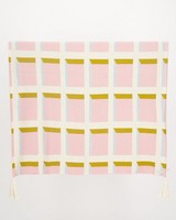 Charlie Grid Throw with Tassels -  pink