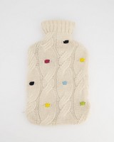 Cable Spotted Hot Water Bottle -  assorted