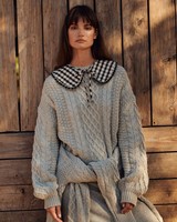 Poetry Louella Cabled Jumper -  lightgrey