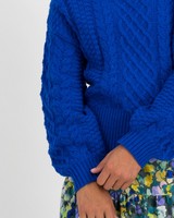 Poetry Louella Cabled Jumper -  blue