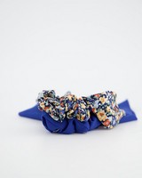 2-Pack Cassy Plain & Floral Hair Tie Set -  blue