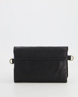Brenna Multi-Functional Mini Crossbody Leather Bag -  black