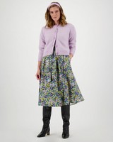 Ashlyn Printed Wrap Dress -  lilac